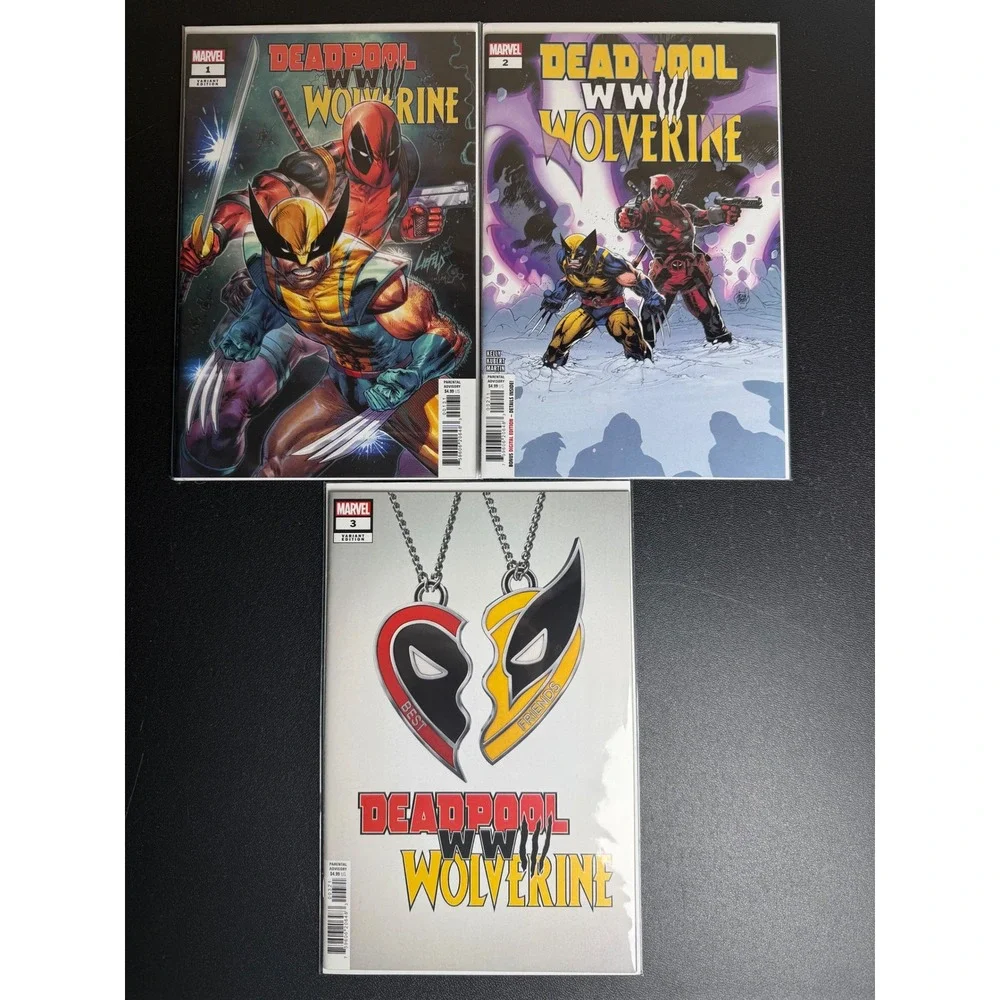 Deadpool Wolverine WWIII Marvel Comics 1‎ 2 3 Set Issue 3 Best Friends Variant